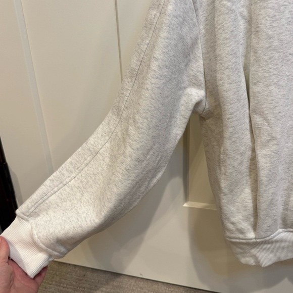 Athleta Cozy Karma Hoodie Sweatshirt Fog Grey Heather - Picture 7 of 8